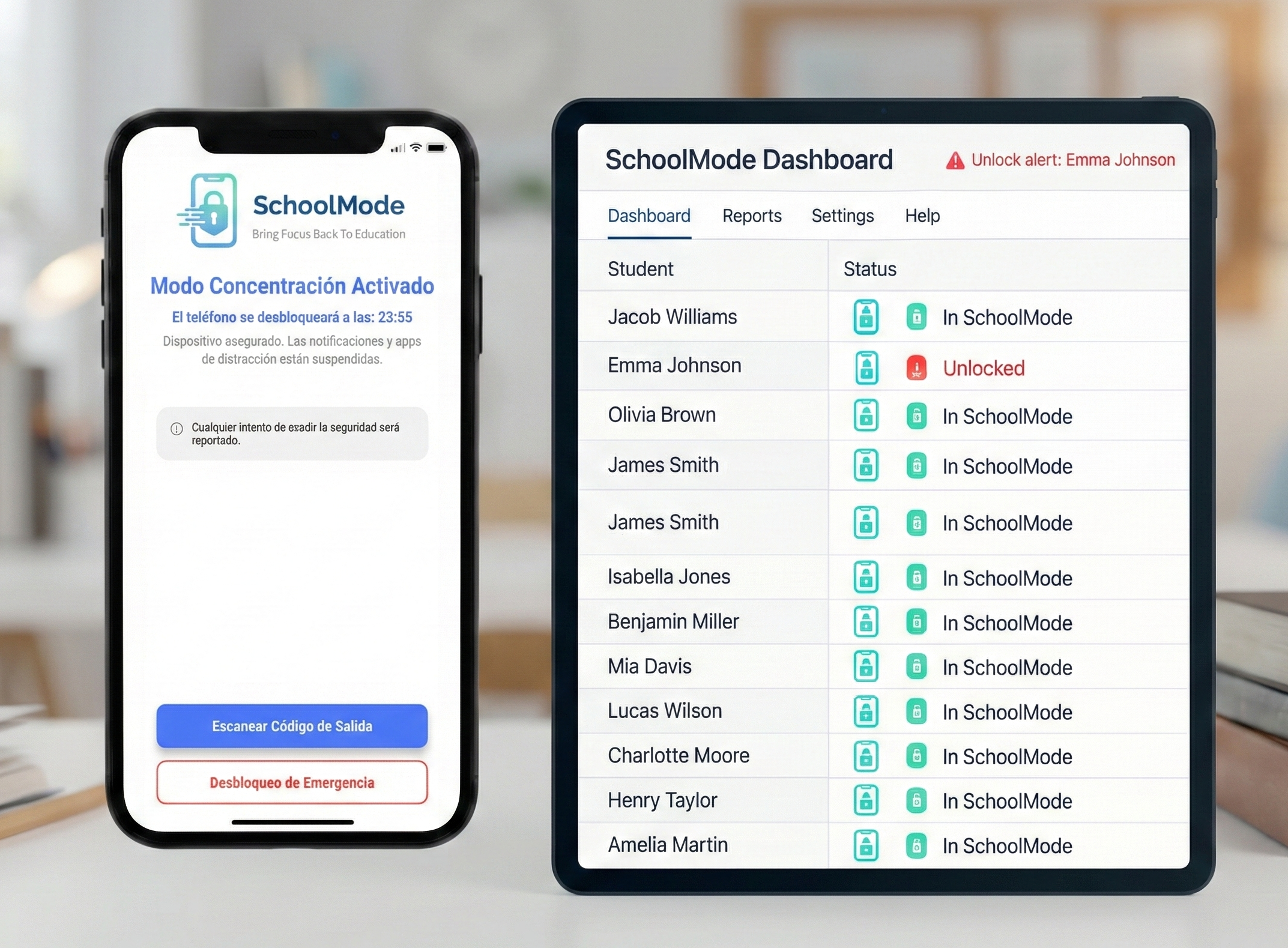 SchoolMode App Interface